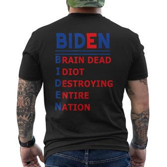 Anti President Joe Biden Idiot Democratic Republican Men's Back Print T-shirt | Mazezy