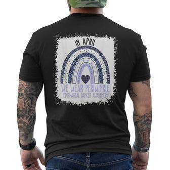In April We Wear Periwinkle Esophageal Cancer Awareness Men's Back Print T-shirt | Mazezy
