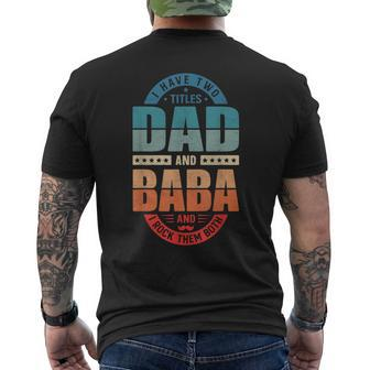 Arabic Dad Baba Arab Best Baba Ever Retro Vintage Baba Men's T-shirt Back Print - Seseable