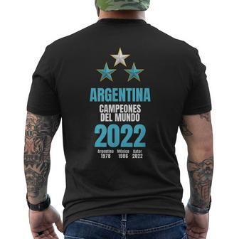 Argentina Campeones Del Mundo 2022 Men's Back Print T-shirt | Mazezy