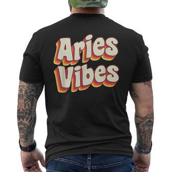 Aries March April Birthday Retro Astrology Aries Zodiac Sign Men's Back Print T-shirt | Mazezy