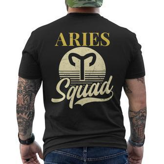 Aries Zodiac Vintage Retro Squad Men's Back Print T-shirt | Mazezy