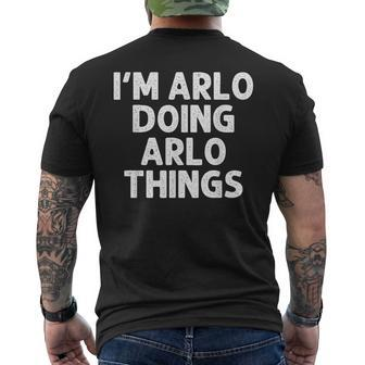 Arlo Doing Name Things Personalized Joke Men Men's T-shirt Back Print - Seseable