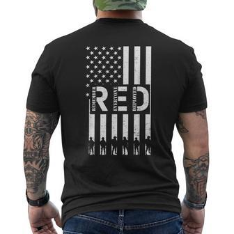 Army American Flag Red Friday Remember Everyone Deployed Men's Crewneck Short Sleeve Back Print T-shirt