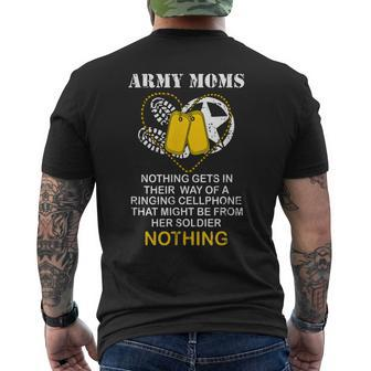 Army Moms Gift Dog Tag Camo Boots Military Mom Soldier Mom Mens Back Print T-shirt | Mazezy