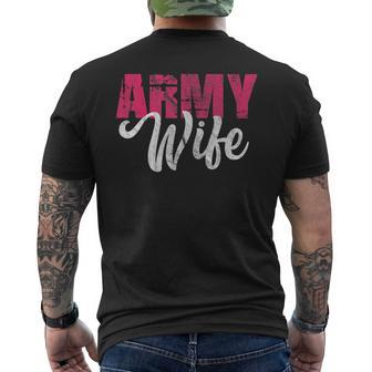 Army Wife Military Soldier Veterans Day Vintage Gift For Womens Mens Back Print T-shirt | Mazezy