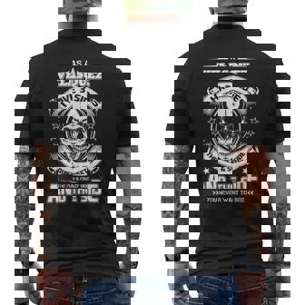 As A Velasquez Ive 3 Sides Only Met About 4 People Mens Back Print T-shirt - Seseable
