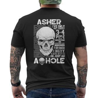 Asher Name Gift Asher Ively Met About 3 Or 4 People Mens Back Print T-shirt - Seseable