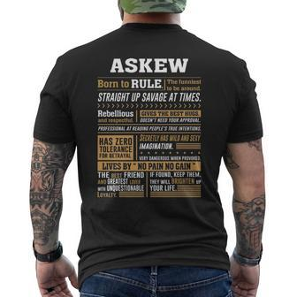 Askew Name Gift Askew Born To Rule V2 Mens Back Print T-shirt - Seseable