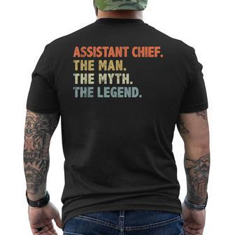 Assistant Fire Chief Man The Myth Legend Gifts Firefighter Mens Back Print T-shirt - Seseable