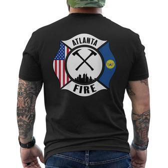 Atlanta Fire Rescue Department Georgia Firefighter Uniform Men's T-shirt Back Print - Seseable