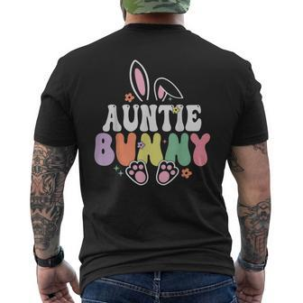 Auntie Bunny Women Easter Day Rabbit Grandma Family Matching Men's Back Print T-shirt | Mazezy