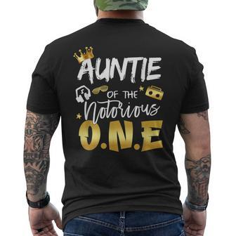 Auntie Of The Notorious One School Hip Hop 1St Birthday Men's Back Print T-shirt | Mazezy