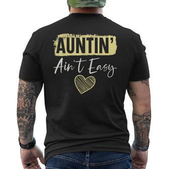 Auntin Aint Easy Best Aunt Ever Auntie Mens Back Print T-shirt - Seseable