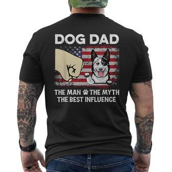Australian Cattle Dog Dad The Man The Myth Fathers Day Men's T-shirt Back Print - Thegiftio UK