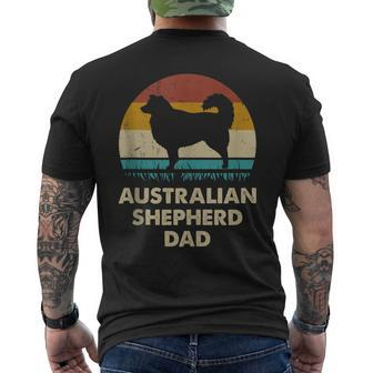 Australian Shepherd Dad For Men Aussie Dog Vintage Men's T-shirt Back Print - Seseable