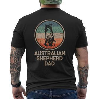 Australian Shepherd Dog - Vintage Australian Shepherd Dad Men's T-shirt Back Print - Seseable