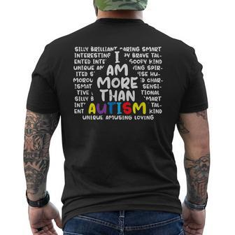 I Am More Than Autism Asd Awareness Men Women Boys Girls Kid Men's Back Print T-shirt | Mazezy