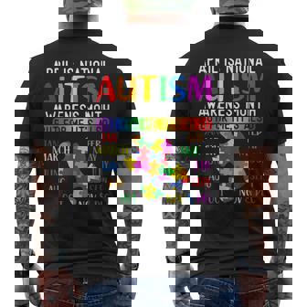 Autism Awareness - April Is National Autism Awareness Month Men's Back Print T-shirt | Mazezy