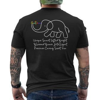 Autism Awareness Day Elephant Shirt Animal Autism Men's Back Print T-shirt | Mazezy