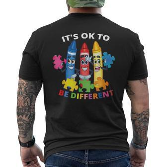 Autism Awareness Its Ok To Be Different Autistic Be Unique Men's Back Print T-shirt | Mazezy