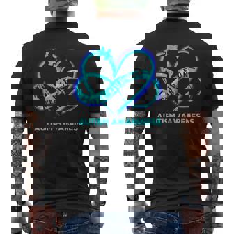 Autism Awareness - I Wear Blue For Autism Awareness Men's Back Print T-shirt | Mazezy