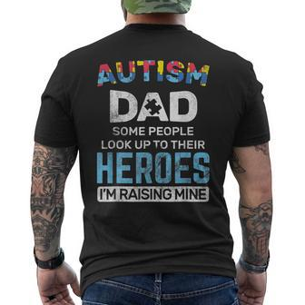 Autism Dad Autism Awareness Autistic Spectrum Asd Mens Back Print T-shirt | Mazezy