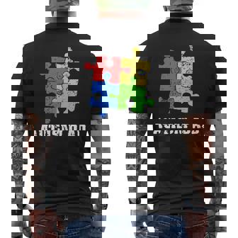 Autism Dad T  Educate Love Support Gift  Men's Crewneck Short Sleeve Back Print T-shirt