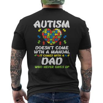 Autism Doesnt Come With Manual Dad Puzzle Awareness Mens Back Print T-shirt | Mazezy UK