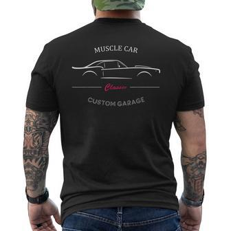 Automobile Mechanic Workshop Garage Muscle Car Show Classic Mens Back Print T-shirt | Mazezy CA