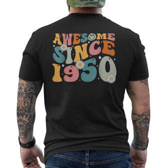 Awesome Since 1950 73Rd Birthday Retro Born In 1950 Men's T-shirt Back Print - Seseable