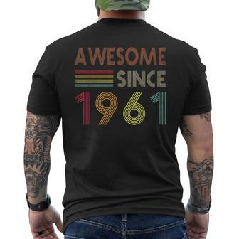 Awesome Since 1961 61St Birthday Vintage 61 Years Old Men's T-shirt Back Print - Seseable