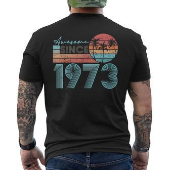 Awesome Since 1973 Retro Beach Sunset Vintage-1973 Men's T-shirt Back Print - Seseable