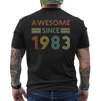 Awesome Since 1983 40Th Birthday 40 Years Old Vintage Retro Men's Back Print T-shirt | Mazezy