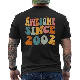 Awesome Since 2002 Birthday 21St Anniversary Groovy 21 Years Men's Back Print T-shirt | Mazezy