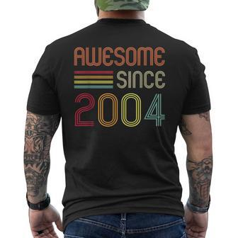 Awesome Since 2004 19Th Birthday Retro Men's Back Print T-shirt | Mazezy