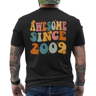 Awesome Since 2009 Birthday 14Th Anniversary Groovy 14 Years Men's Back Print T-shirt | Mazezy
