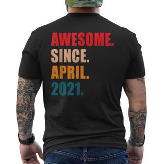 Awesome Since April 2021 Vintage Personalized Birthday Men's T-shirt Back Print - Seseable