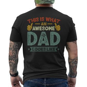 Mens This Is What An Awesome Dad Looks Like Vintage Men's T-shirt Back Print - Seseable