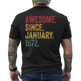 Awesome Since January 1972 51St Birthday Retro Vintage Men's T-shirt Back Print - Seseable