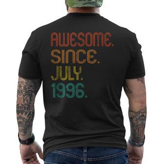 Awesome Since July 1996 27Th Birthday 27 Years Old Vintage Men's T-shirt Back Print - Seseable