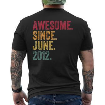 Awesome Since June 2012 11Th Birthday 11 Years Old Vintage Men's T-shirt Back Print - Seseable