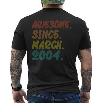 Awesome Since March 2004 Year Of Birth Birthday Vintage 2004 Men's T-shirt Back Print - Seseable