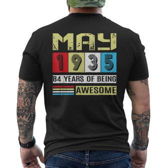 Awesome Since May 1935 Shirt 84 Years Old Birthday Men's Back Print T-shirt | Mazezy