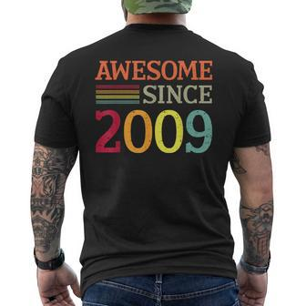Awesome Since 2009 14Th Birthday Retro Vintage Mens Back Print T-shirt - Seseable