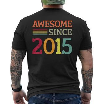 Awesome Since 2015 8Th Birthday Retro Vintage Mens Back Print T-shirt - Seseable