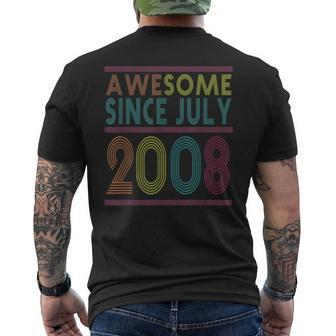Awesome Since July 2008 Vintage Retro Birthday Mens Back Print T-shirt - Seseable