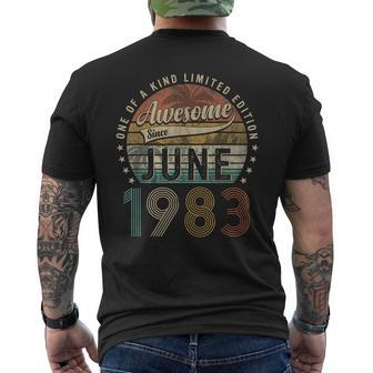 Awesome Since June 1983 40Th Birthday Gifts For 40 Year Old Mens Back Print T-shirt - Seseable