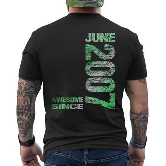 Awesome Since June 2007 16Th Birthday Born 2007 Mens Back Print T-shirt - Seseable