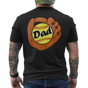 Awesomme Daddy Softball Dad Baseball Fans Men's T-shirt Back Print - Seseable